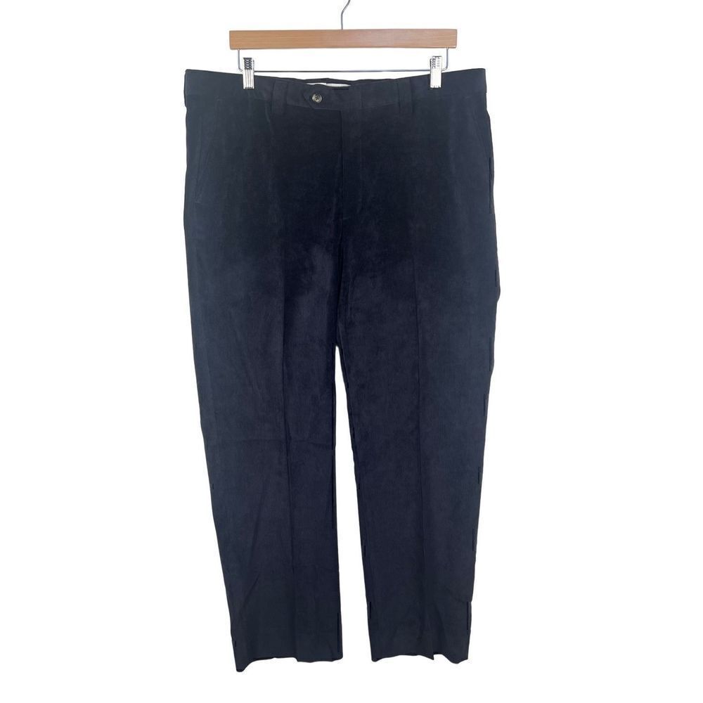 Vintage Berle Corduroy Pants Dark Navy Blue Academia Preppy Classic mens size 40